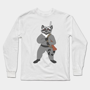 Raccoon with a gun Long Sleeve T-Shirt